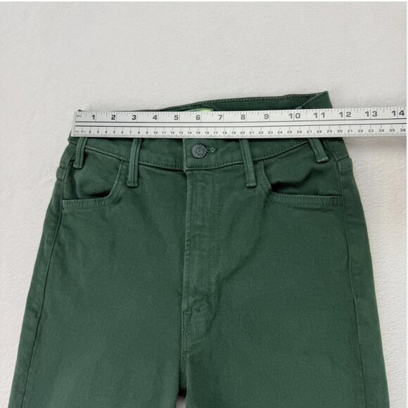 Mother Jeans The Hustler Ankle Fray "Black Forest" Green Denim Raw Hem - Picture 13 of 16